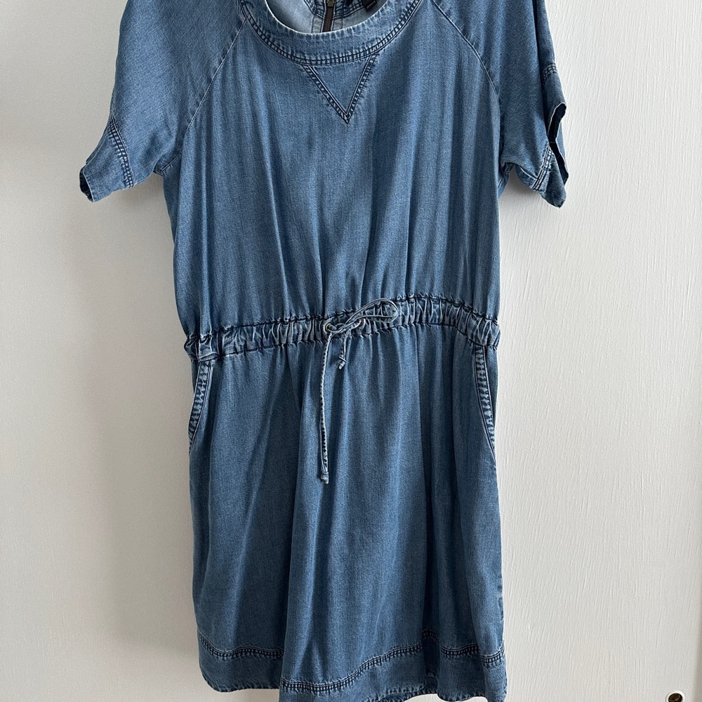Blue Denim Short Sleeve Dress